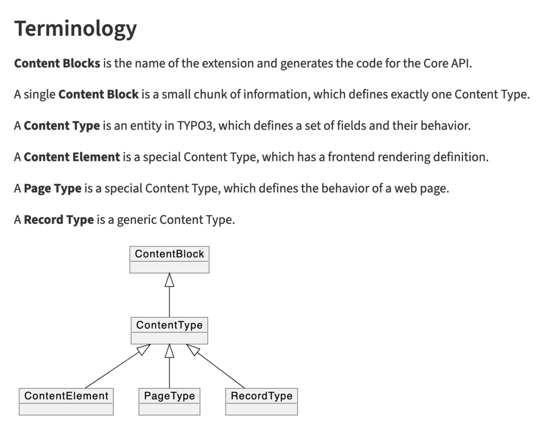 TYPO3 Content Blocks Terminilogie