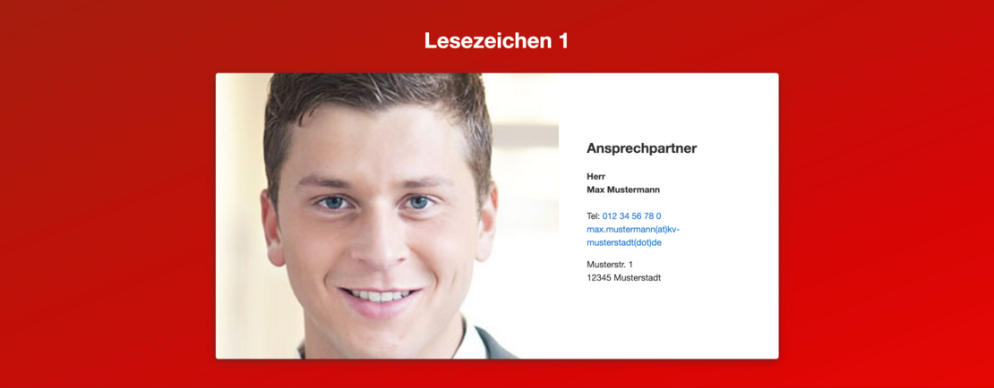 Ansicht neues Lesezeichen