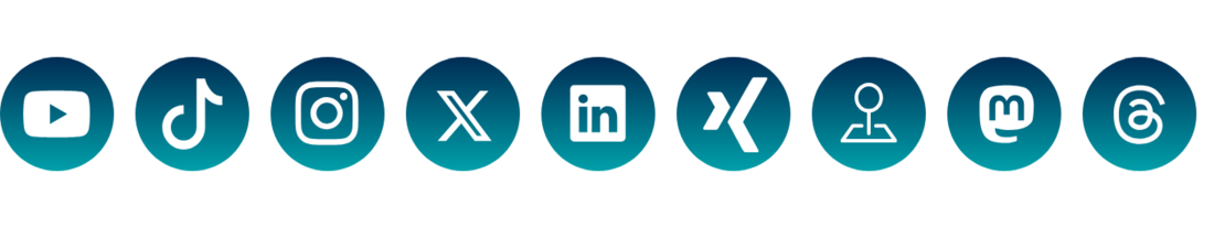 Social Media Icons, JRK petrol - neues Layout